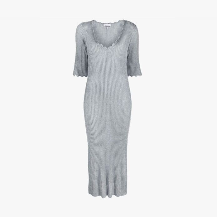 Ganni ribbed-knit dress