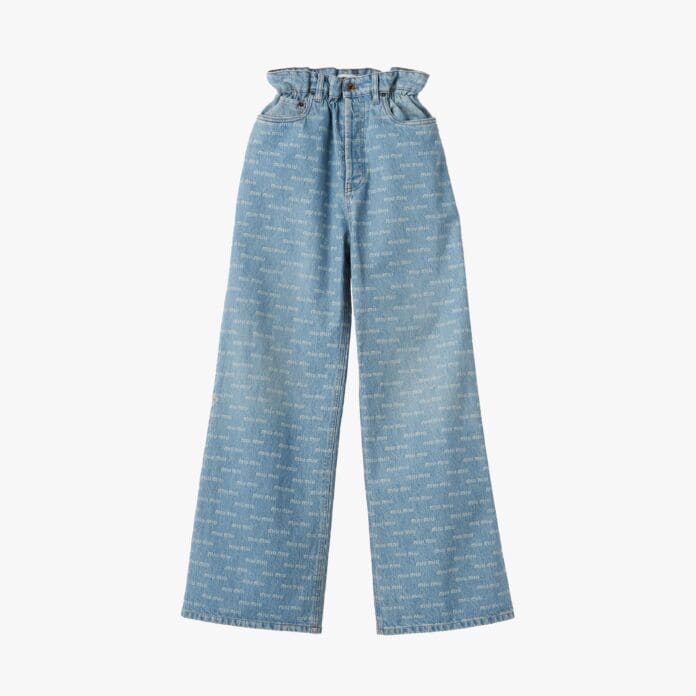 logo-print wide-leg jeans