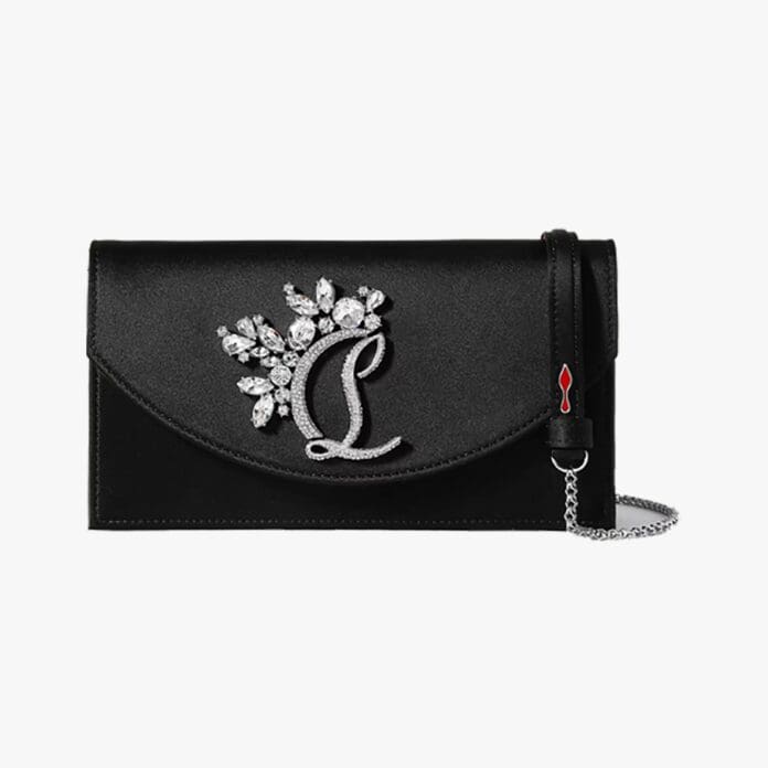 Christian Louboutin Loubi54 crystal-embellished satin shoulder bag