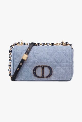 Medium Dior Caro bag Blue Macrocannage Denim