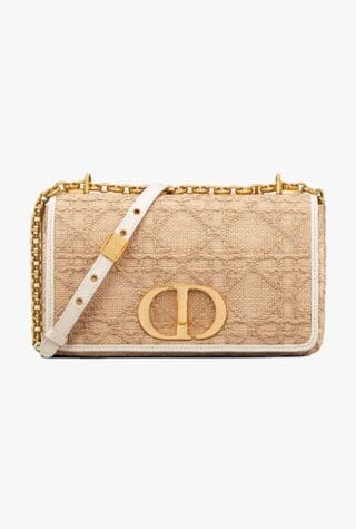 Medium Dior Caro bag Natural Macrocannage Raffia
