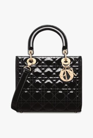 Black Patent Cannage Calfskin medium Lady Dior