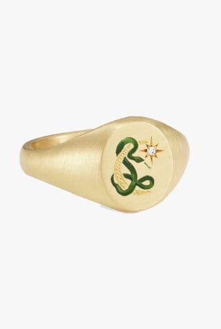 Cece Jewellery Snake & Moon ring