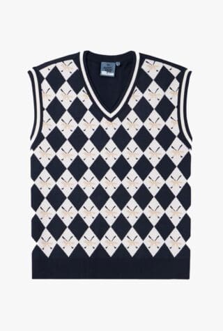 Maison Kitsuné profile fox argyle knitted sweater vest