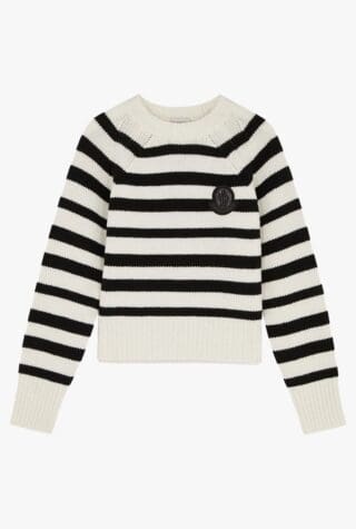 Moncler logo stripe-intarsia wool jumper