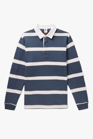 Nike Life twill-trimmed striped rugby shirt