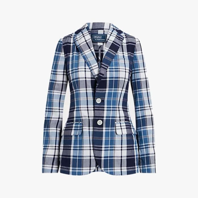 Plaid cotton blazer