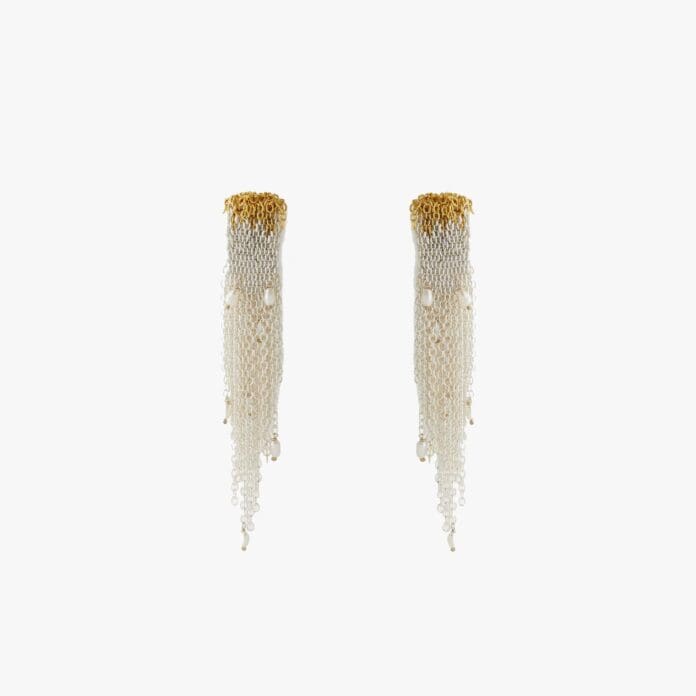 Stephanie Schneider mixed metal pearl earrings