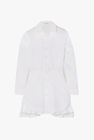 Alaïa Archetypes layered pleated cotton-blend poplin mini shirt dress