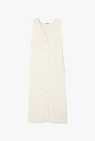 Jil Sander ribbed-knit cotton-blend midi dress