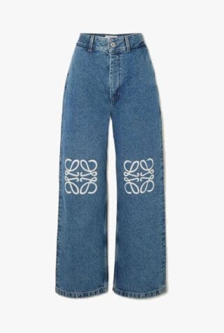 Loewe anagram-appliquéd high-rise wide-leg jeans