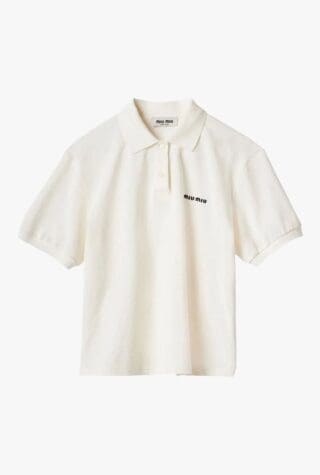 Miu Miu logo-embroidered cotton polo shirt