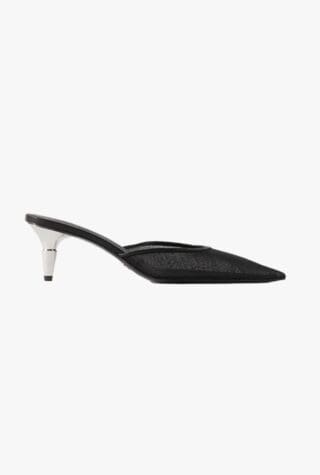 Proenza Schouler Spike leather-trimmed mesh point-toe mules