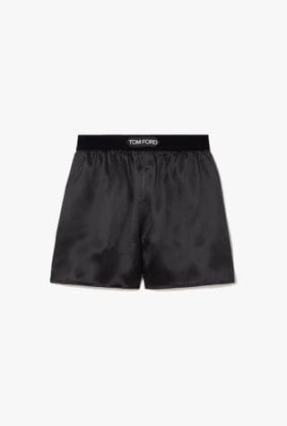 Tom Ford velvet-trimmed stretch-silk shorts
