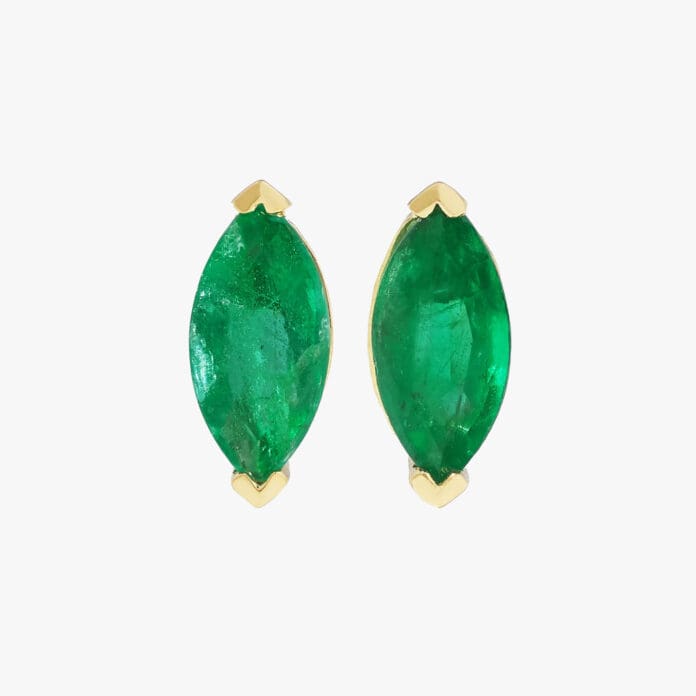 Shay 18-karat gold, emerald and diamond earrings