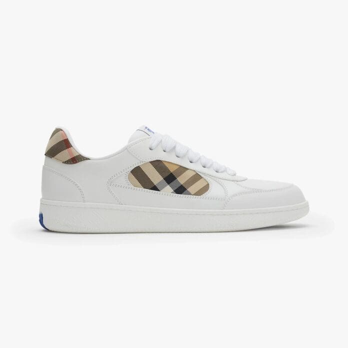 Burberry leather and check trainers