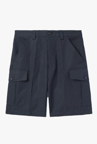Bizen Wide-Leg Cotton and Linen-Blend Canvas Cargo Shorts