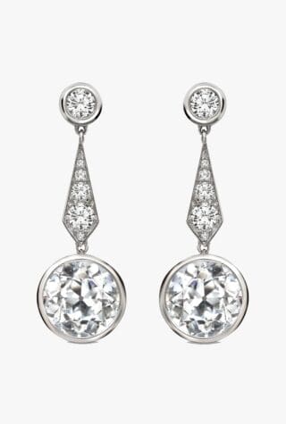 Pragnell vintage 1911-1940 white gold Art Deco diamond drop earrings