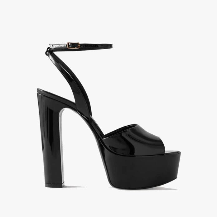 Saint Laurent Jodie patent-leather platform sandals