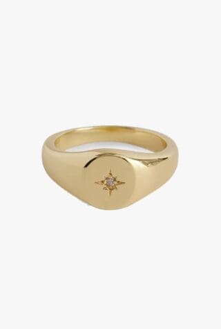 Serge Denims Royal Envy 14ct yellow gold-plated sgnet ring