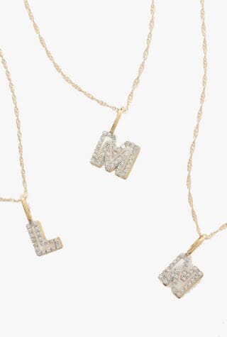 Stone & Strand Varsity letter necklaces
