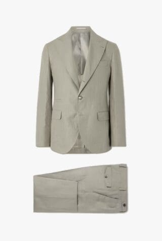 Brunello Cucinelli herringbone linen suit