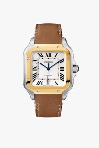 Cartier Stainless Steel and Yellow Gold Santos de Cartier Watch 39.8mm