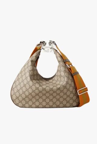 Gucci Attache large leather-trimmed canvas shoulder tote