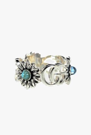Gucci Double G flower sterling silver ring