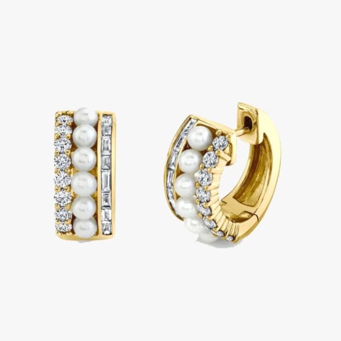 Anita Ko pearl and diamond Lola huggies