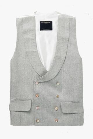 Favourbrook Randwick Herringbone linen and silk-blend waistcoat