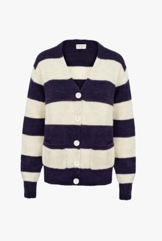 Herd Pendle Cardigan in Damson & Ecru