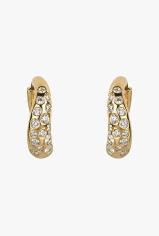 Jessie Thomas shaped gold and diamond hoops