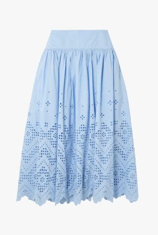 Self Portrait broderie anglaise midi skirt