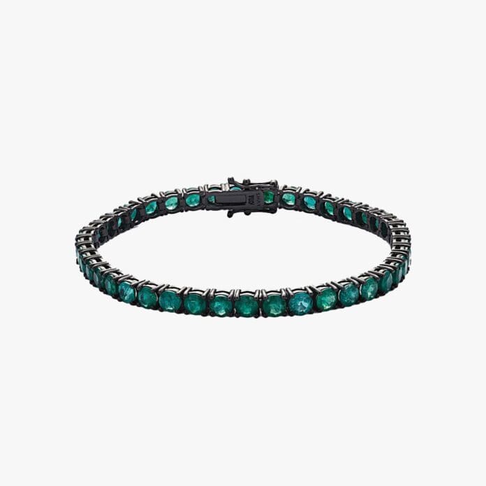 Shay black gold & emerald tennis bracelet