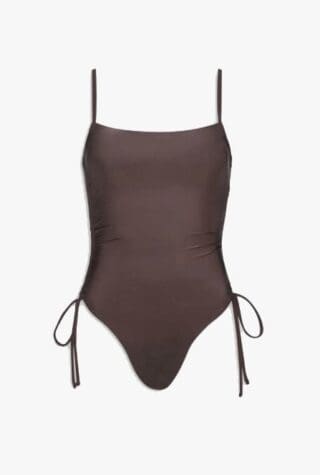 Ruched Adjustable Tie Side Shaping Swimsuit