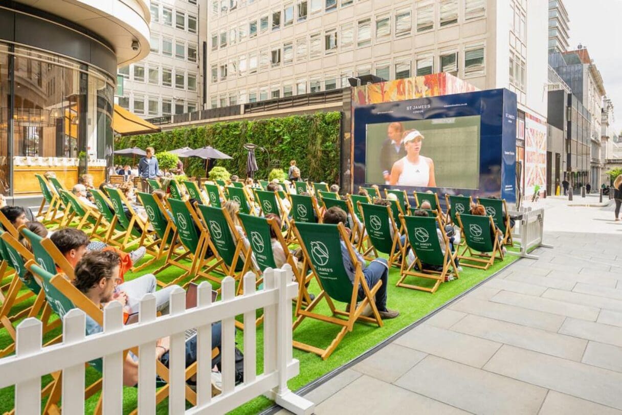 Wimbledon screens at St James’s Market