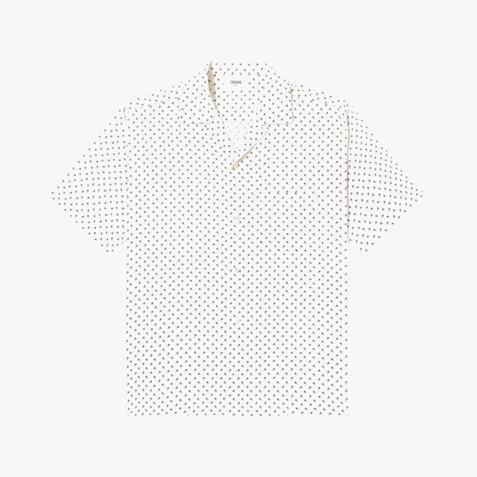 Celine Homme camp colar voile shirt
