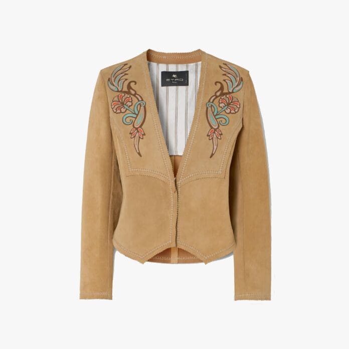Etro Appliquéd suede jacket