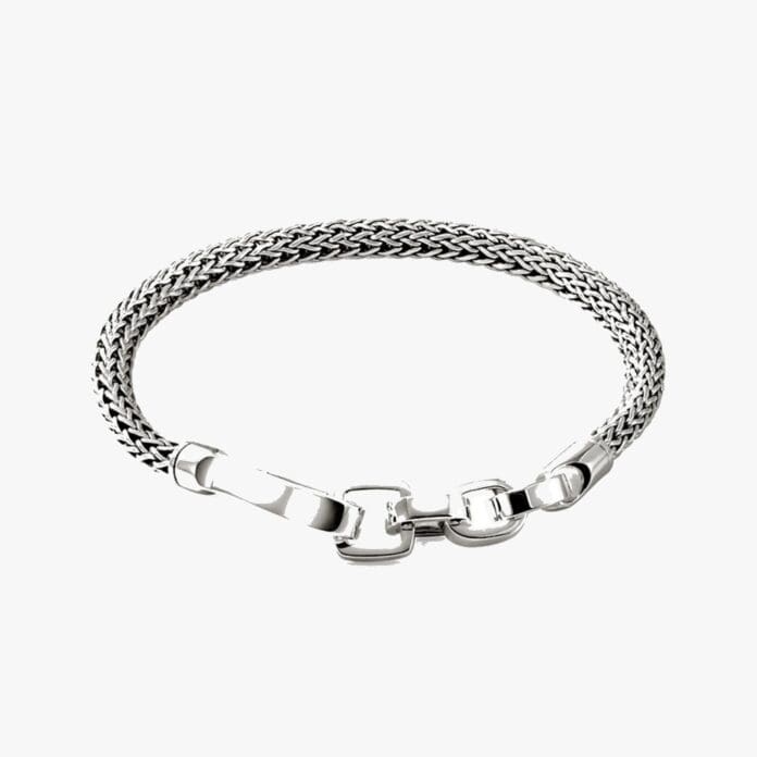 John Hardy sterling silver wheat-chain hook bracelet