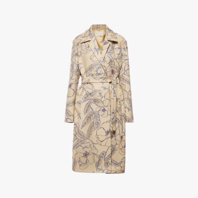 Dries Van Noten floral trench coat