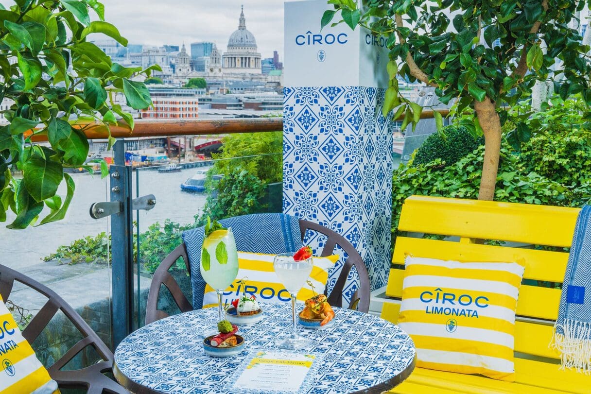 Harvey Nichols summer ciroc limonata terrace