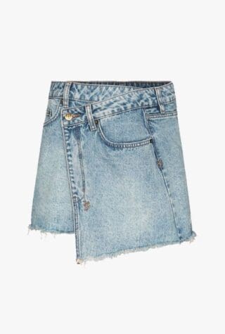 Rap denim mini skirt