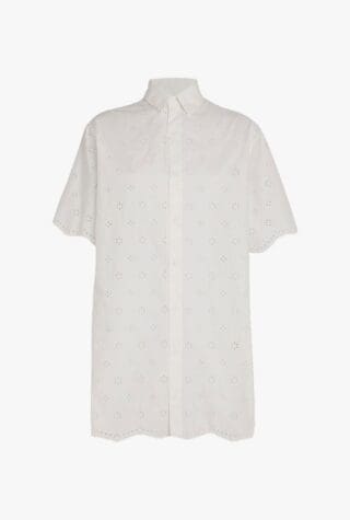 Organic cotton broderie shirt dress