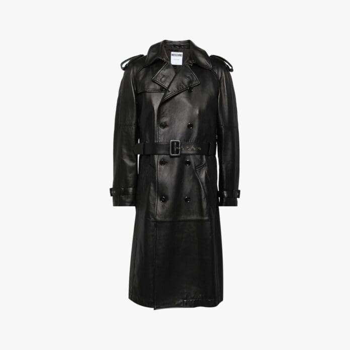 Moschino leather trench coat