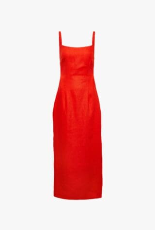 Primrose ruched linen maxi dress