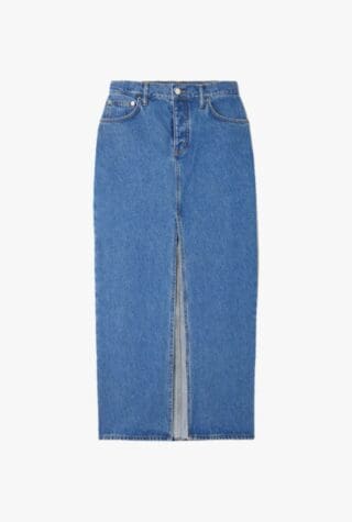 Organic denim maxi skirt
