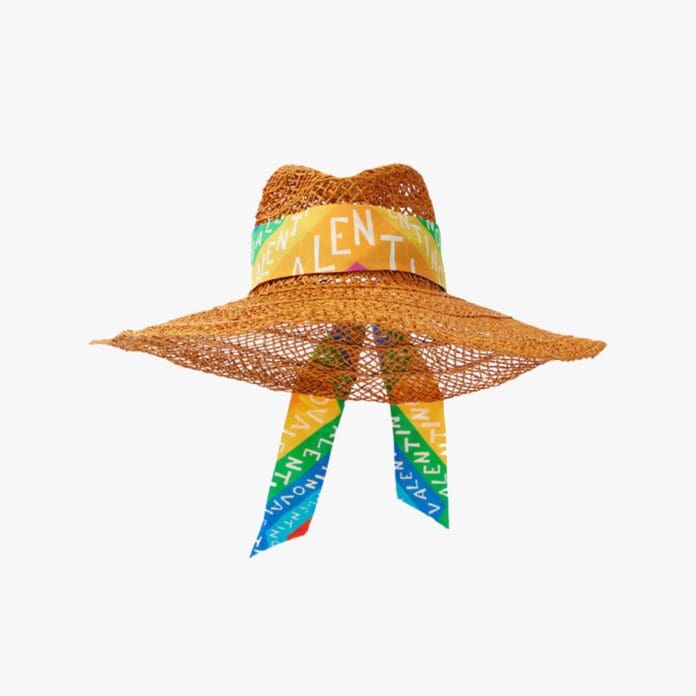 Valentino Chevron 24 straw sun hat