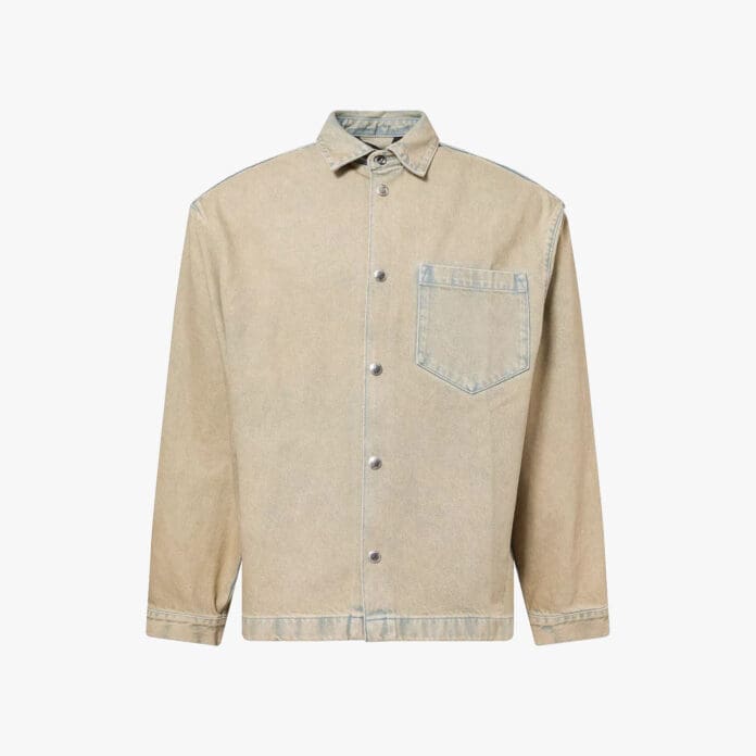 7 For All Mankind Faded-Wash Denim men's Overshirts