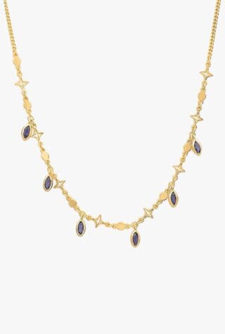 Azuni Four Pointed Star Gemstone Necklace with Iolite